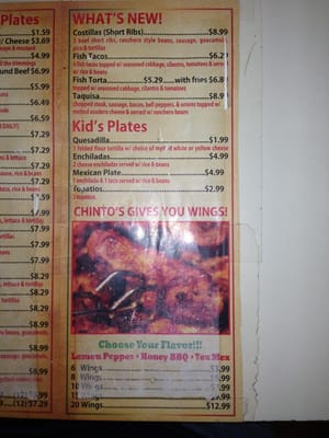 Menu photo 5 Chinto's Super Taco Del Rio, TX