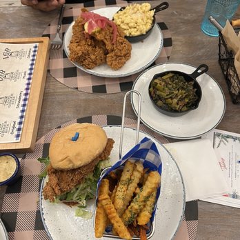 Mama Bird Southern Kitchen - Mama-s Fried Chicken Sandwich, Collard Greens w/ Bacon GF, fried chicken Boneless Thigh, Mac n- Cheese - Southern Near Me - West Jordan, Utah