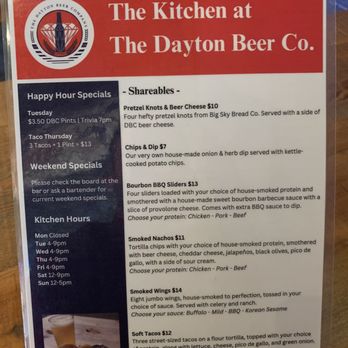 Dayton Beer Company - Menu - Breweries Near Me - Dayton, Ohio