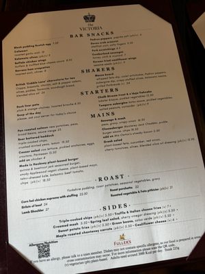 Menu photo 4 The Victoria Paddington, XGL Menu photo 4 The Victoria Paddington, XGL