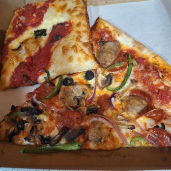 Leslie’s Pizzeria - Margherita pizza and the works! Too much for two people! Huge slices! - Pizza Near Me - Downey, California Leslie’s Pizzeria - Margherita pizza and the works! Too much for two people! Huge slices! - Pizza Near Me - Downey, California