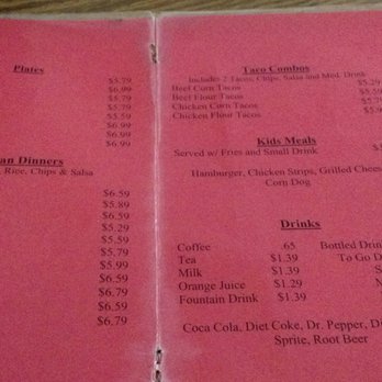 Mama Josie's Cafe - menu and prices - Mexican Near Me - Terral, Oklahoma