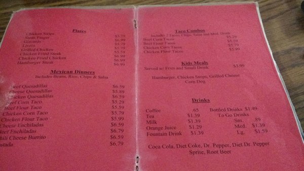 Menu photo 2 Mama Josie's Cafe Terral, OK