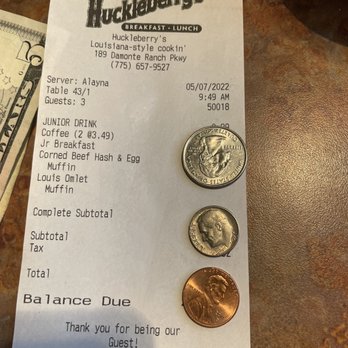 Huckleberry’s breakfast & Lunch - Alayna was a great server!!! - Breakfast & Brunch Near Me - Reno, Nevada