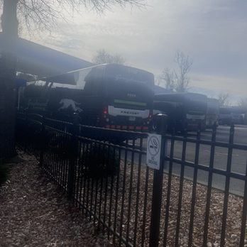 Greyhound Bus Lines - Buses in their lanes - Transportation Near Me - Raleigh, North Carolina