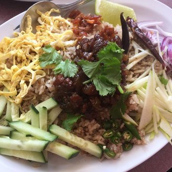 Siam Sunset - Shrimp paste rice..  a must try but not for the faint of heart - Thai Near Me - Los Angeles, California