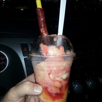 La Michoacana Ice Cream - Mango and chamoy with a spicy tamerin straw - Ice Cream & Frozen Yogurt Near Me - Corona, California