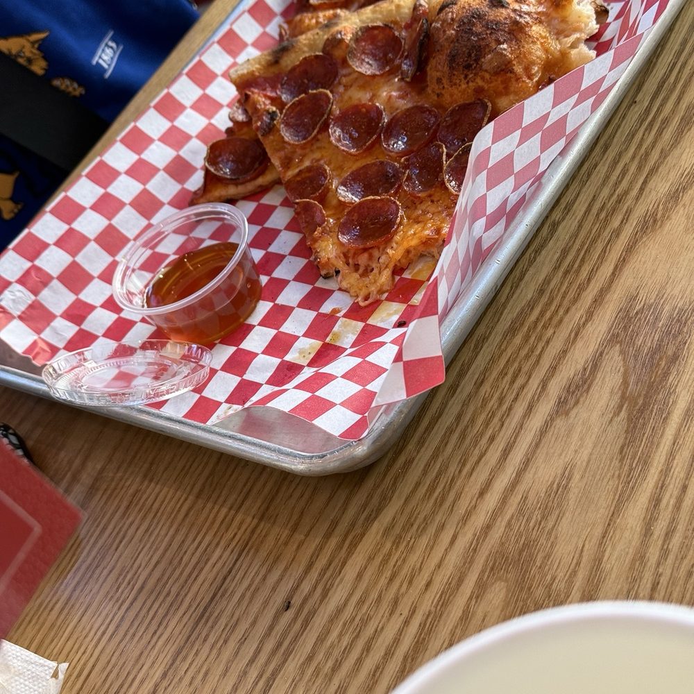 Odie's Pizza - Pepperoni with hot honey on the side - Pizza Near Me - Oceanside, California Odie's Pizza - Pepperoni with hot honey on the side - Pizza Near Me - Oceanside, California