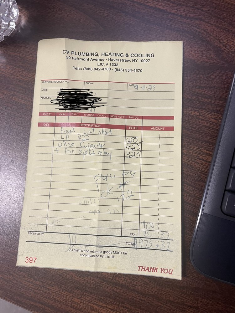 Slide of CV Plumbing Heating and Air