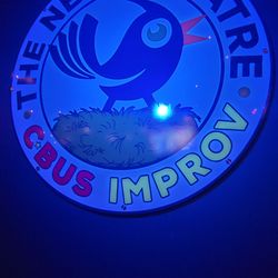 The Nest Theatre - Nest theatre logo along the back wall of the mainstage location.