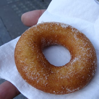 The Rolling Donut - sugar one on my friend's palm - Donuts Near Me - Dublin, D The Rolling Donut - sugar one on my friend's palm - Donuts Near Me - Dublin, D