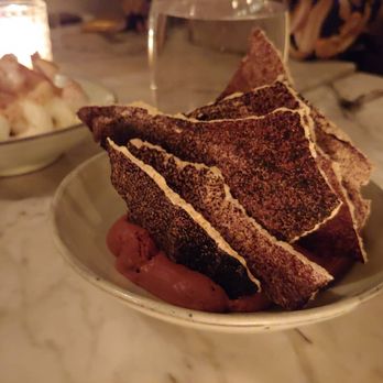 L'Accolade - Chocolate mousse with meringue "crackers" -- divine - French Near Me - New York, New York L'Accolade - Chocolate mousse with meringue "crackers" -- divine - French Near Me - New York, New York