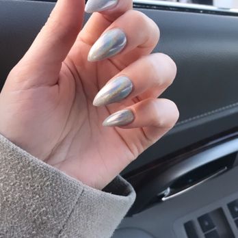 Lee Nails & Spa - Holographic almond shaped nails - Nail Salons Near Me - Chicago, Illinois Lee Nails & Spa - Holographic almond shaped nails - Nail Salons Near Me - Chicago, Illinois