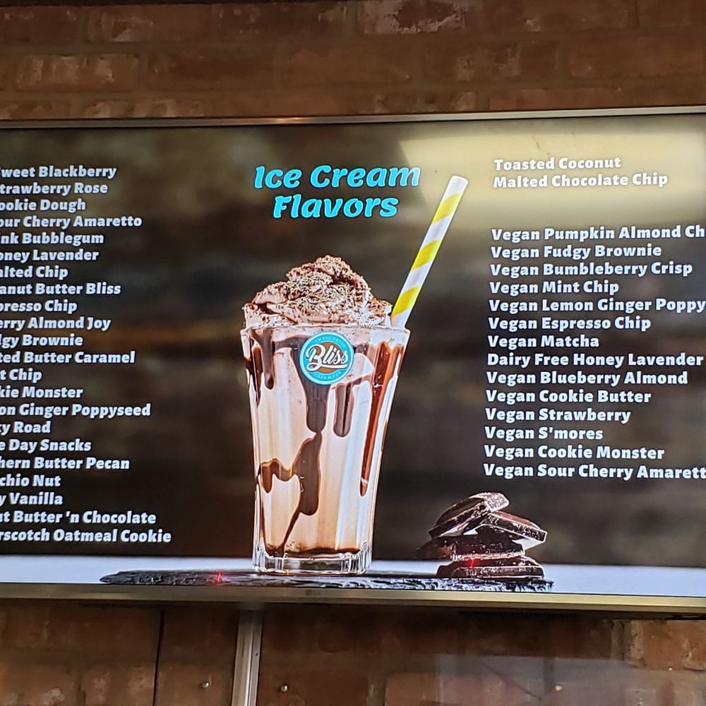 Bliss Small Batch Creamery - Menu - Ice Cream & Frozen Yogurt Near Me - University Place, Washington