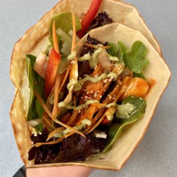T Swirl Crepe - Thai Chicken Crepe interior. Light and fresh with a nice hint of spice.