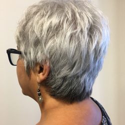 Donna with Hair Tribe - Easy wash and wear layered, texture, gamine