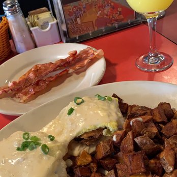 The Dixie Grill - Southern Benedict w/ breakfast potatoes & a side of bacon! Nom nom nom! - Breakfast & Brunch Near Me - Wilmington, North Carolina The Dixie Grill - Southern Benedict w/ breakfast potatoes & a side of bacon! Nom nom nom! - Breakfast & Brunch Near Me - Wilmington, North Carolina