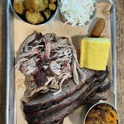 Brannan Schlitz BBQ - Tremendous serving of brisket and pulled pork!