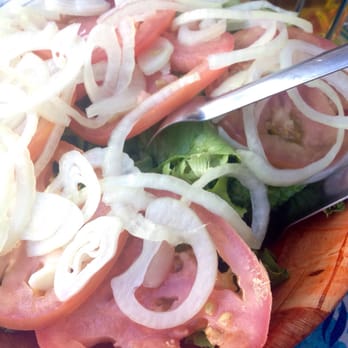 Ferry St. Barbecue - Small salad. Lettuce onions and tomato - Barbeque Near Me - Newark, New Jersey
