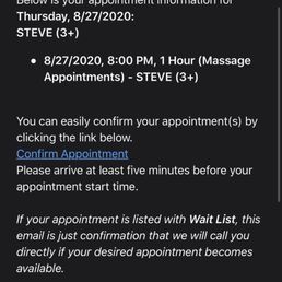 You can clearly see the appointment time was set for 8pm.