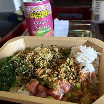 Poké Bar - Large poke bowl with super sugary beverage. - Hawaiian Near Me - West Hollywood, California