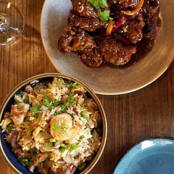 Wu Chow - Tangerine peel beef and Wu Chow fried rice - Dim Sum Near Me - Austin, Texas