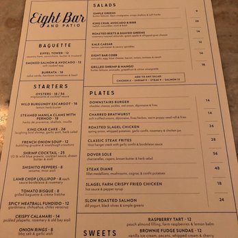 Eight Bar - Menu 10.9.17 - Wine Bars Near Me - Chicago, Illinois