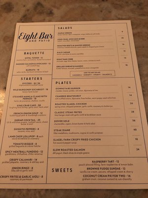 Menu photo 6 Eight Bar Chicago, IL