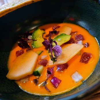 Markette - Restaurant Week 2026- Tuna Crudo- Cantaloupe, aji charapita, and tostones. Good sauce, but wish there was more tuna - Modern European Near Me - New York, New York Markette - Restaurant Week 2026- Tuna Crudo- Cantaloupe, aji charapita, and tostones. Good sauce, but wish there was more tuna - Modern European Near Me - New York, New York