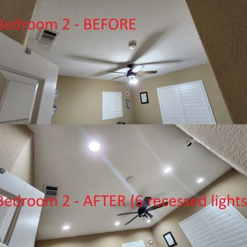 Lighting and Electrical - Bedroom - 6 lights - Electricians Near Me