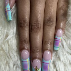 Posh Nails & Hair - Gel X full set with nail art design.