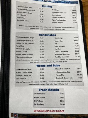 Menu photo 8 Warrior Cafe Post 176 Springfield, VA
