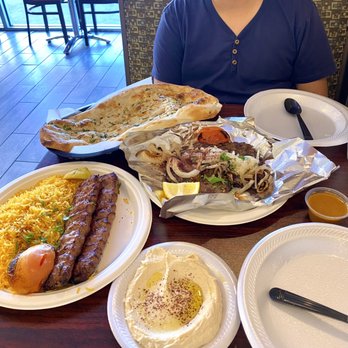 Kandahari Karahi N Kabab - Lamb Kofta w/ rice & Beef Chapli Kebab w/ Garlic Naan & hummus. - Afghan Near Me - Houston, Texas Kandahari Karahi N Kabab - Lamb Kofta w/ rice & Beef Chapli Kebab w/ Garlic Naan & hummus. - Afghan Near Me - Houston, Texas