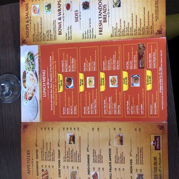 Curry Craft - Menu as of 3/2018 - Indian Near Me - San Marcos, California