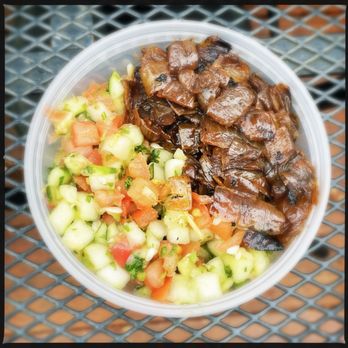 Shawarma Delight - Side of Israeli salad + fried onions - Mediterranean Near Me - Spring Valley, New York