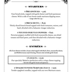 Galletti's Spaghetti House - First Page of our new dinner menu!