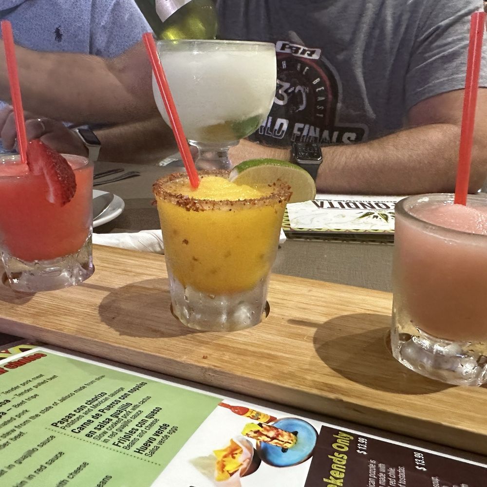 Trio margarita. Strawberry, mango, raspberry. All 3 are amazing!!