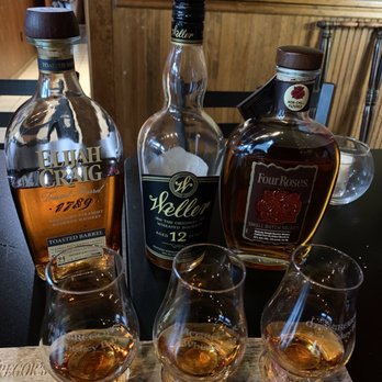 The Alchemy Lounge - Tasting flight for Bourbon, Elijah Craig, Weller 12, Four Roses Small Batch. - Lounges Near Me - Cannon Beach, Oregon