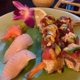 Hamachi Nigiri and a Full House Roll!
