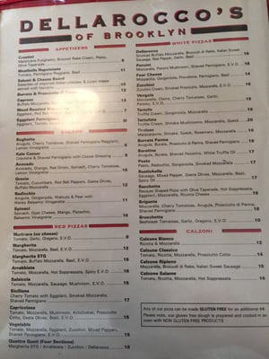Menu photo 7 Dellarocco's Brick Oven Pizza Brooklyn, NY