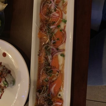 Sushi Yoko - Salmon carpaccio Presentation 7 Taste 10 - Japanese Near Me - Gardena, California Sushi Yoko - Salmon carpaccio Presentation 7 Taste 10 - Japanese Near Me - Gardena, California