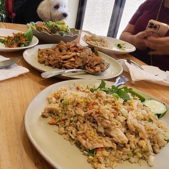 Basil & Co - House special fried rice, pad see ew and the beef salad. - Thai Near Me - Diamond Bar, California Basil & Co - House special fried rice, pad see ew and the beef salad. - Thai Near Me - Diamond Bar, California