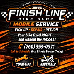 Finish Line Bicycles and Repair - FINISH LINE BICYCLE SHOP Mobile Service. Give us a call to Schedule!