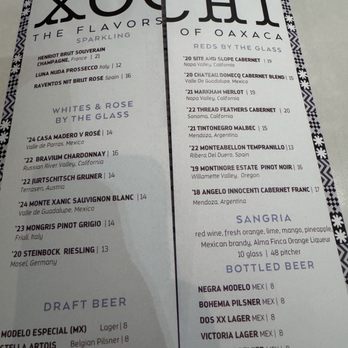 Xochi - Wine/beer list - Mexican Near Me - Houston, Texas