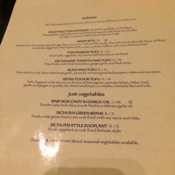 Wild Ginger - Entrees. The number in front of the slash is the half entrees price, the  the full entree price. - Thai Near Me - Seattle, Washington
