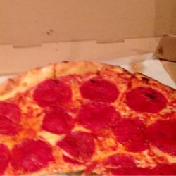 Shelley's Pizza - Pepperoni Pizza and a small onion pie