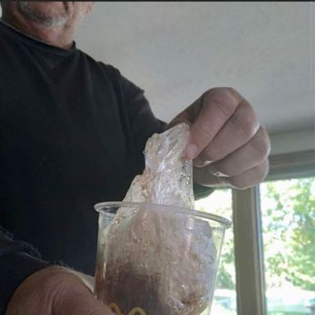 McDonald's - This is a plastic bag inside a drink! Seriously!  This was in McPherson, KS - Coffee & Tea Near Me - Pawnee, Oklahoma