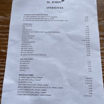 St. John Bread & Wine - Drinks - Bakeries Near Me - London, XGL