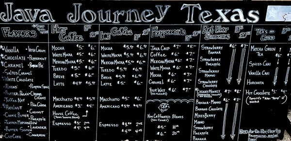Menu photo 2 Java Journey Texas McKinney, TX