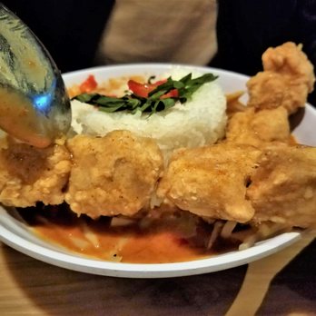 Asian Mint - Red Curry Bowl with Fried Chicken. - Thai Near Me - Richardson, Texas